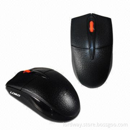 Wireless ergonomic optical mouse with varnish leather grain design